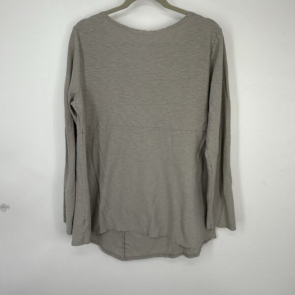 Cut Loose Tunic Top XL Light Gray Linen Cotton Blend Long Sleeve A-Line - Picture 8 of 10